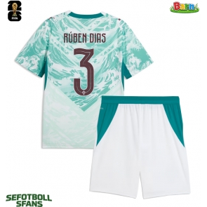 Portugal Ruben Dias #3 Bortaställ Barn VM 2026 Kortärmad (+ Korta byxor)